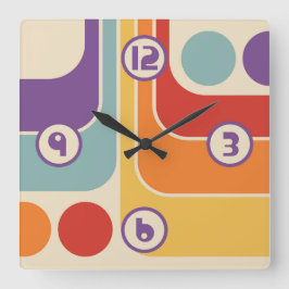 Mid Century Modern Stil Fyrkantig Klocka