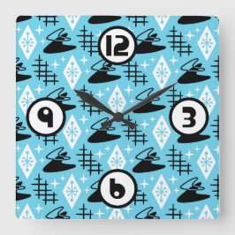 Mid Century Modern Stil Fyrkantig Klocka