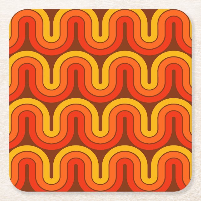 Mid Century Modern Stil Underlägg Papper Kvadrat (Framsidan)