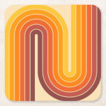 Mid Century Modern Stil Underlägg Papper Kvadrat<br><div class="desc">Retro Futuristiska Mid Century Geometric Dubbla Arch Design in Earth Tones.</div>