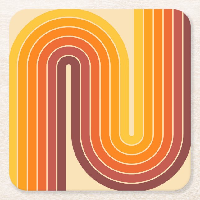 Mid Century Modern Stil Underlägg Papper Kvadrat (Framsidan)