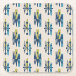 Mid Century Modern Stil Underlägg Papper Kvadrat