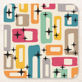 Mid Century Modern Stil Underlägg Papper Kvadrat