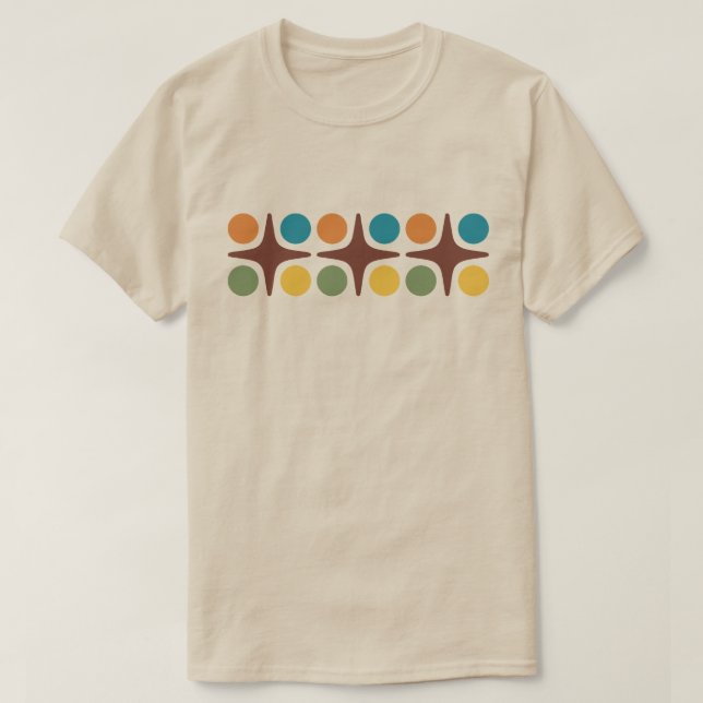 Mid Century Modern Stjärnburk Design T-Shirt (Design framsida)