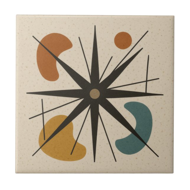 Mid Century Modern Stjärnburst Kakelplatta (Framsidan)