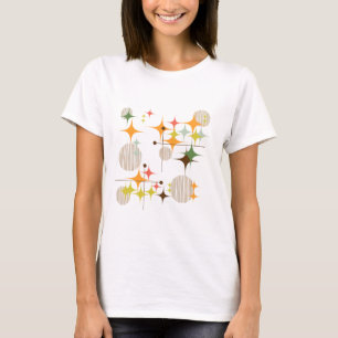 Mid Century Modern Stjärnburstar och klot T Shirt