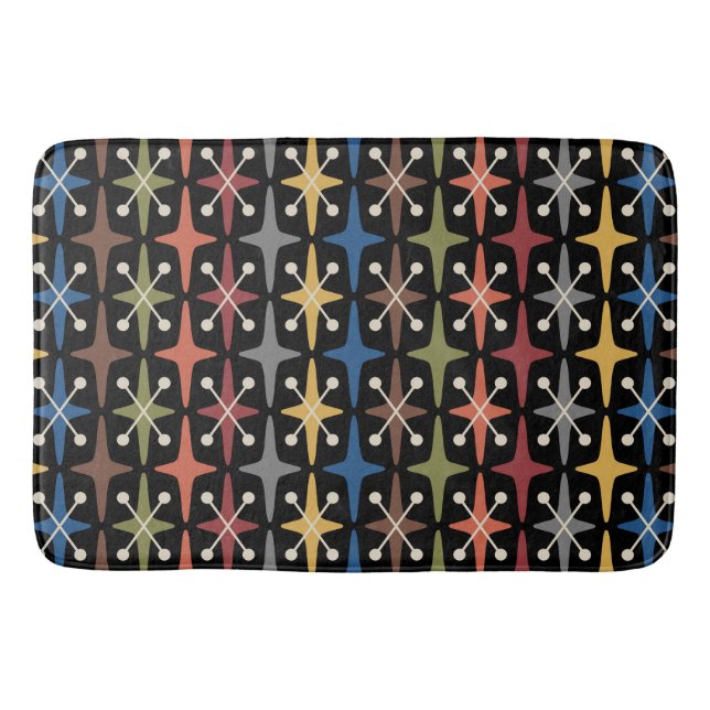 Mid Century Modern Stjärnburstmönster Badrumsmatta (Framsidan)
