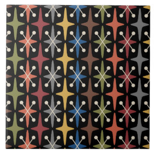 Mid Century Modern Stjärnburstmönster Kakelplatta