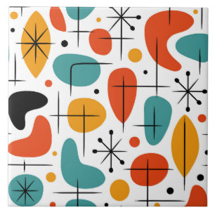 Mid Century Modern Stjärnburstmönster Kakelplatta