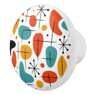 Mid Century Modern Stjärnburstmönster Knopp