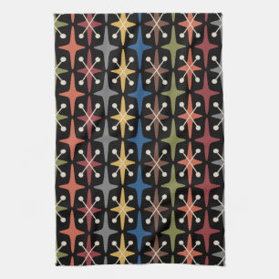 Mid Century Modern Stjärnburstmönster Kökshandduk