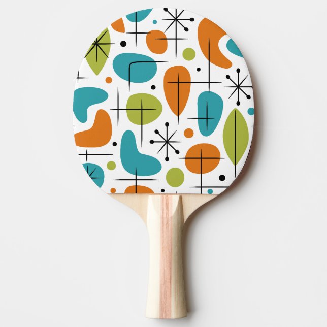Mid Century Modern Stjärnburstmönster Pingisracket (Framsidan)