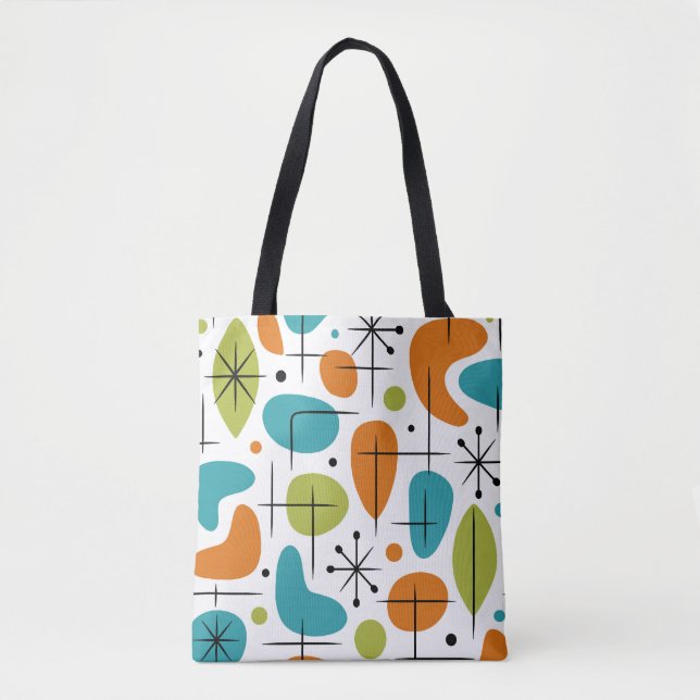 Mid Century Modern Stjärnburstmönster Tygkasse (Framsida)