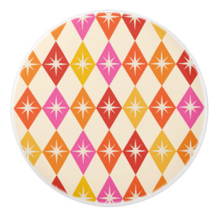 Mid Century Modern Stjärnexplosioner på Retro Ruto Knopp