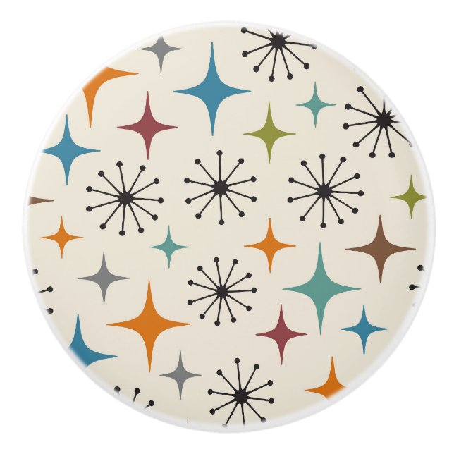 Mid Century Modern Stjärnknall Mönster Knopp (Framsidan)