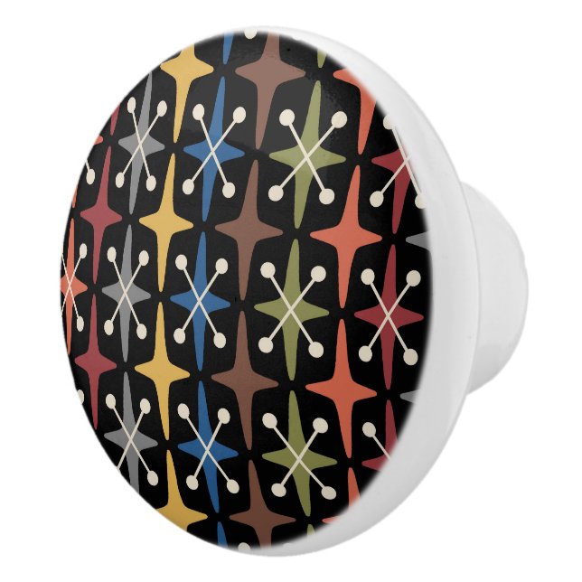 Mid Century Modern Stjärnknall Mönster Knopp (Höger)