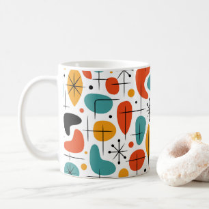 Mid Century Modern Stjärnknippe Mönster Kaffemugg