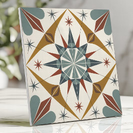 Mid-Century Modern Stjärnknopp Geometrisk Kakelplatta