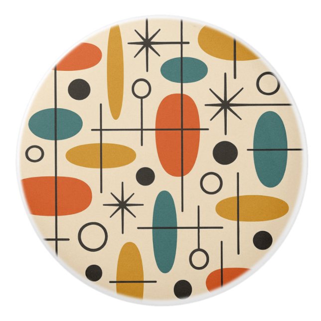 Mid Century Modern Stjärnknopp Mönster Knopp (Framsidan)
