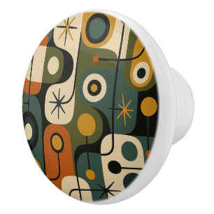 Mid Century Modern Stjärnknopp Mönster Knopp