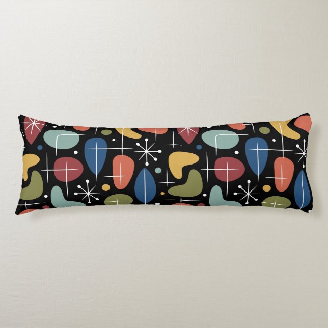 Mid Century Modern Stjärnknopp Mönster Kroppskudde (Framsidan)