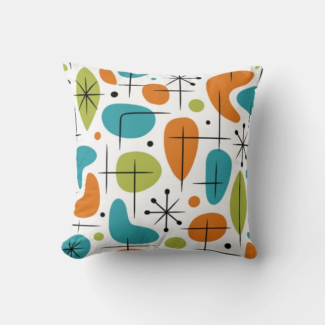 Mid Century Modern Stjärnknopp Mønster Kudde (Framsida)