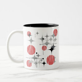 Mid Century Modern Stjärnspäck och klot Två-Tonad Mugg