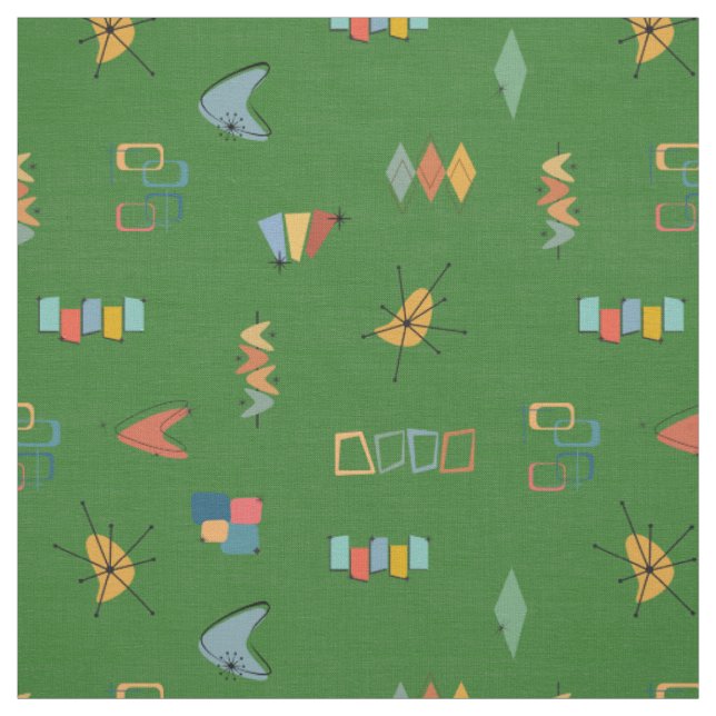 Mid Century Modern Strukturerad Grön Tyg (Provkarta)