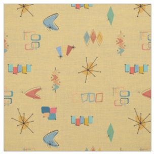 Mid Century Modern Strukturerad Gul Tyg