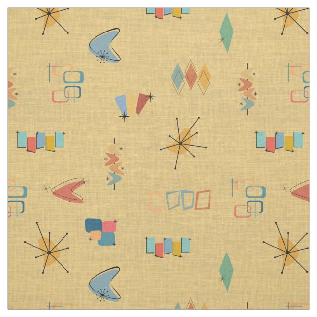 Mid Century Modern Strukturerad Gul Tyg (Provkarta)