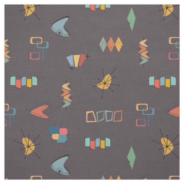 Mid Century Modern Strukturerad Mörkbrun Tyg (Provkarta)