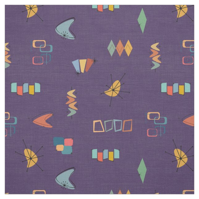 Mid Century Modern Strukturerad Mörklila Tyg (Provkarta)