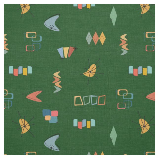 Mid Century Modern Strukturerad Skoggrön Tyg (Provkarta)