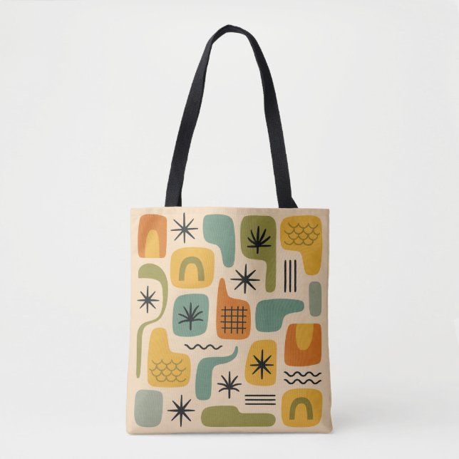 Mid Century Modern Summer Starburst Magic Mönster Tygkasse (Framsida)