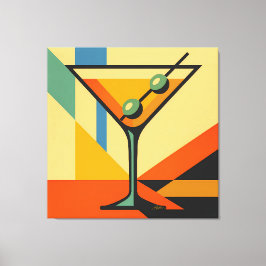 Mid Century Modern Sunrise Bauhaus Martini Canvastryck