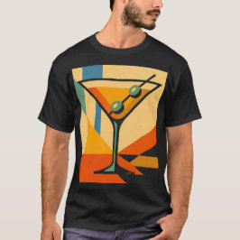 Mid Century Modern Sunrise Bauhaus Martini T Shirt