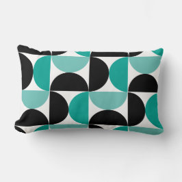 Mid-Century Modern Svart vitt och mintgrönt Lumbarkudde