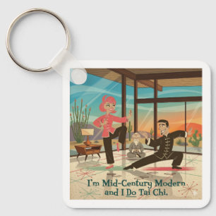 Mid-Century Modern Tai Chi Nyckelring