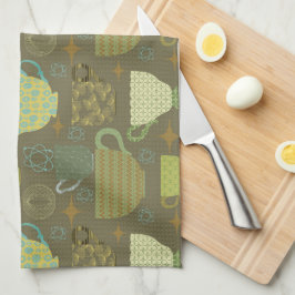 Mid Century Modern Taupe Tekopp Kökshandduk