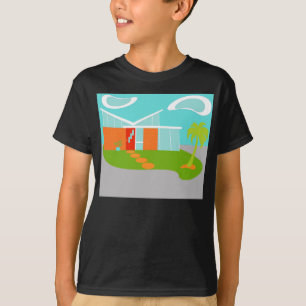 Mid Century Modern Tecknad House T-Shirt