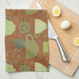 Mid Century Modern Terracotta Tekopp Kökshandduk