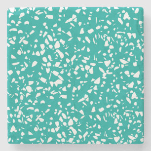 Mid Century Modern Terrazzo Underlägg Aqua