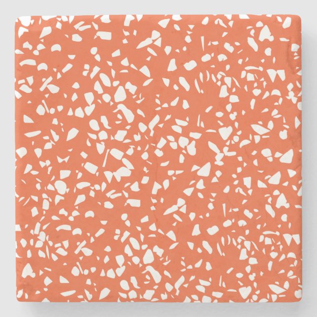 Mid Century Modern Terrazzo Underlägg Orange (Framsidan)