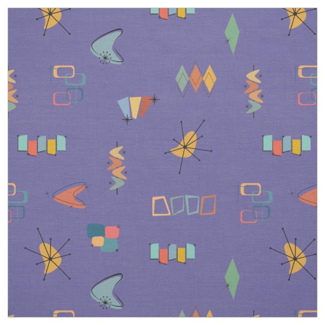 Mid Century Modern Texturerad Medel Lila Tyg (Provkarta)