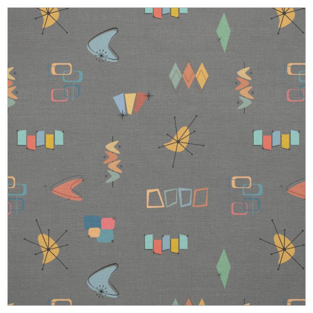 Mid Century Modern Texturerad Mörkgrå Tyg (Provkarta)
