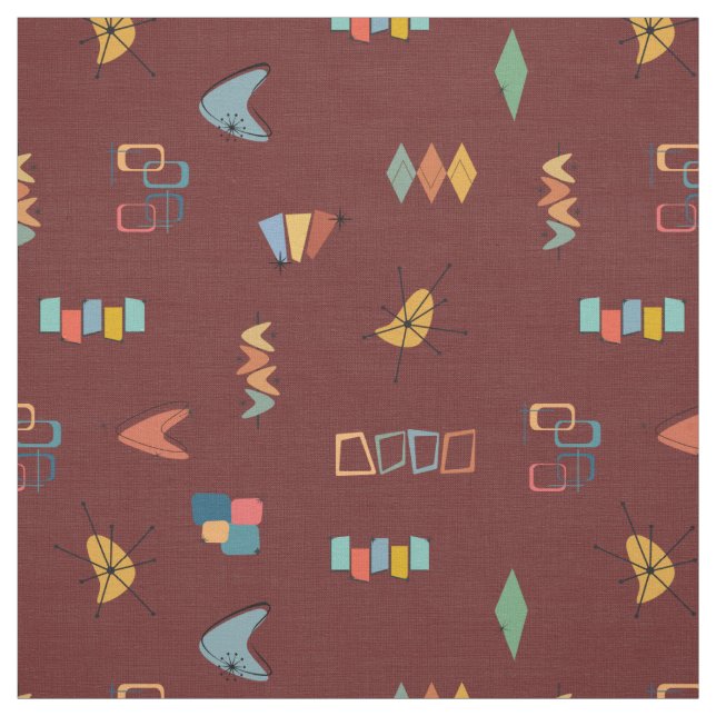 Mid Century Modern Texturerad Sangria Tyg (Provkarta)