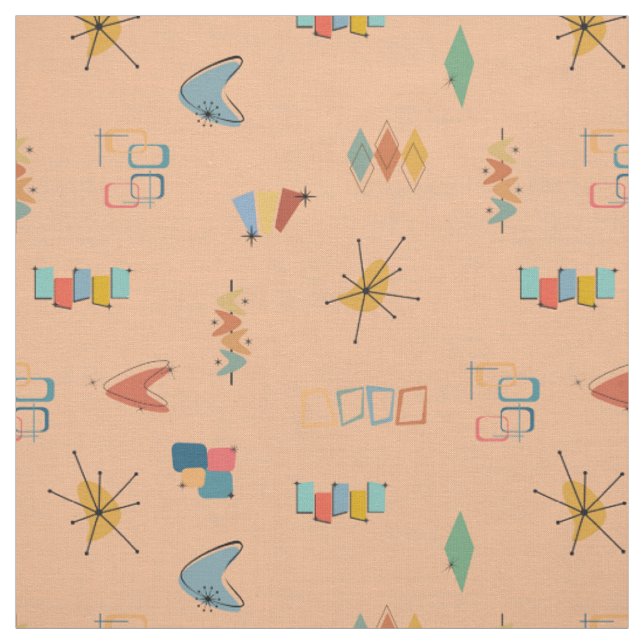Mid Century Modern Texturerat Ljus Orange Tyg (Provkarta)
