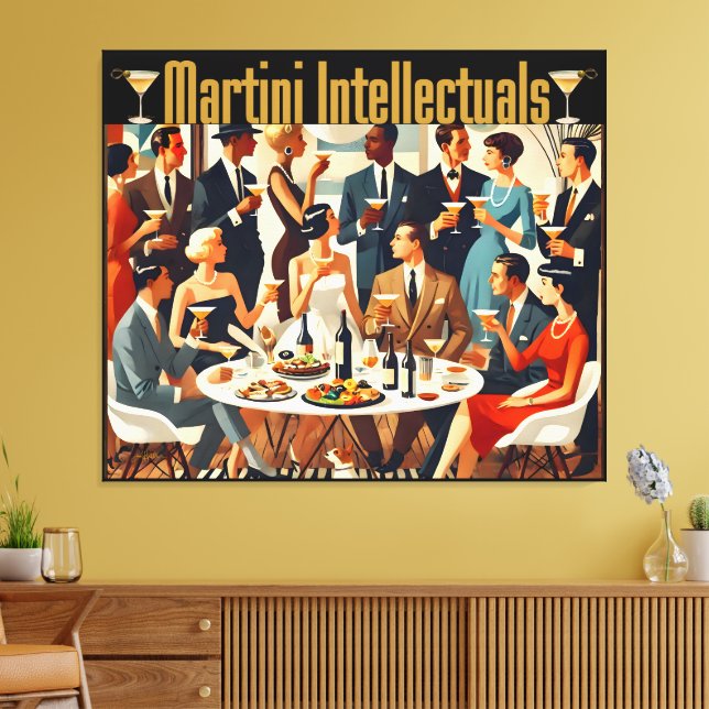 Mid Century Modern The Martini Intellectuals  Canvastryck (Insitu (Vardagsrum))
