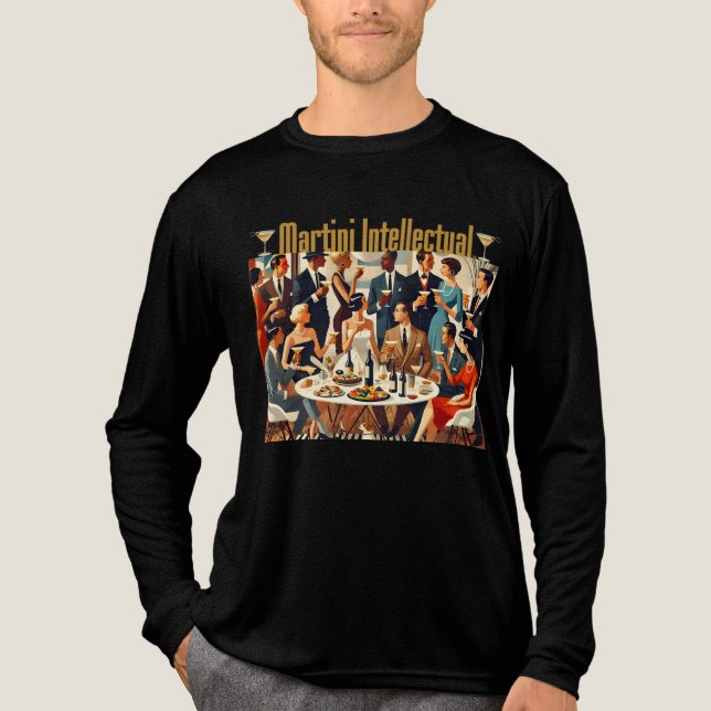 Mid Century Modern The Martini Intellectuals  T Shirt (Framsida)