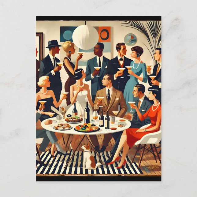 Mid Century Modern The Martini Intellectuals  Vykort (Framsida)